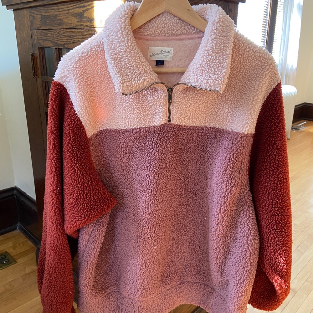 Universal Thread Cozy Fleece Shearling Quarter Zip Pullover